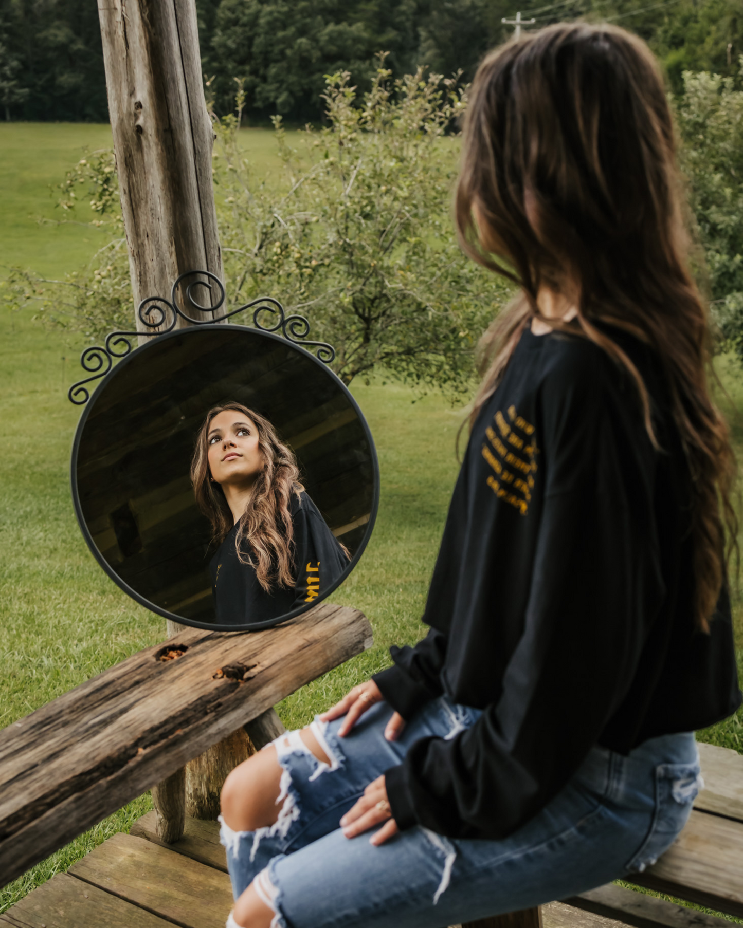 Radiant Psalm 34:5 Cropped Long Sleeve
