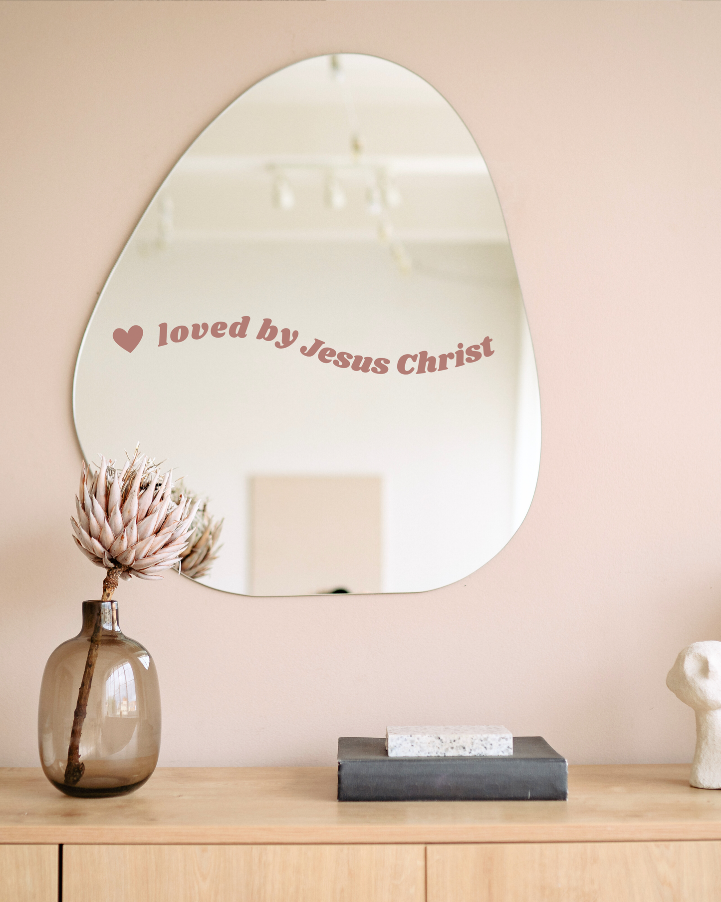 Loved By Jesus Christ Mirror Decal