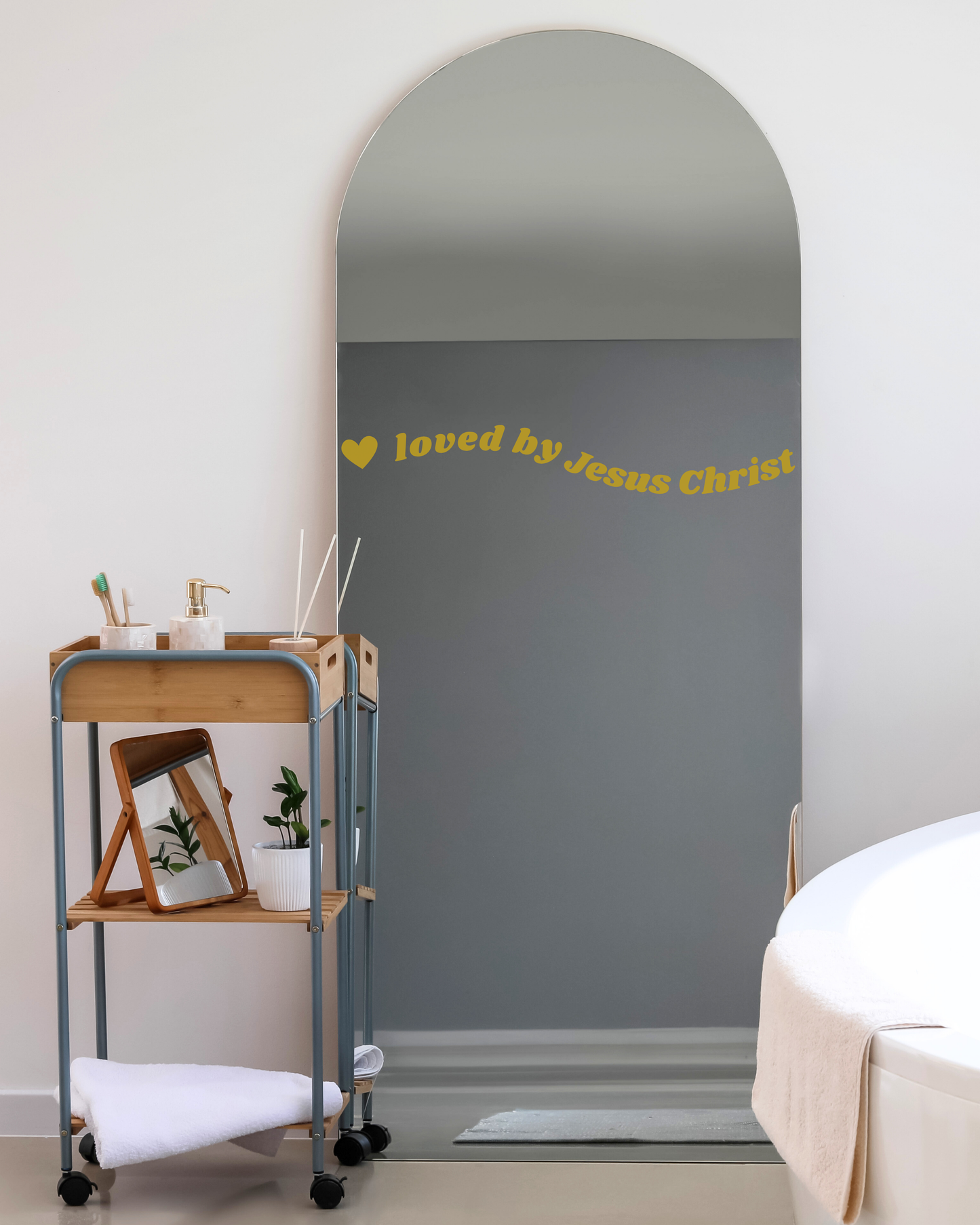 Loved By Jesus Christ Mirror Decal