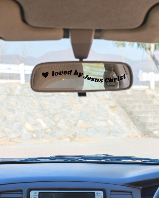 Loved By Jesus Christ Mirror Decal