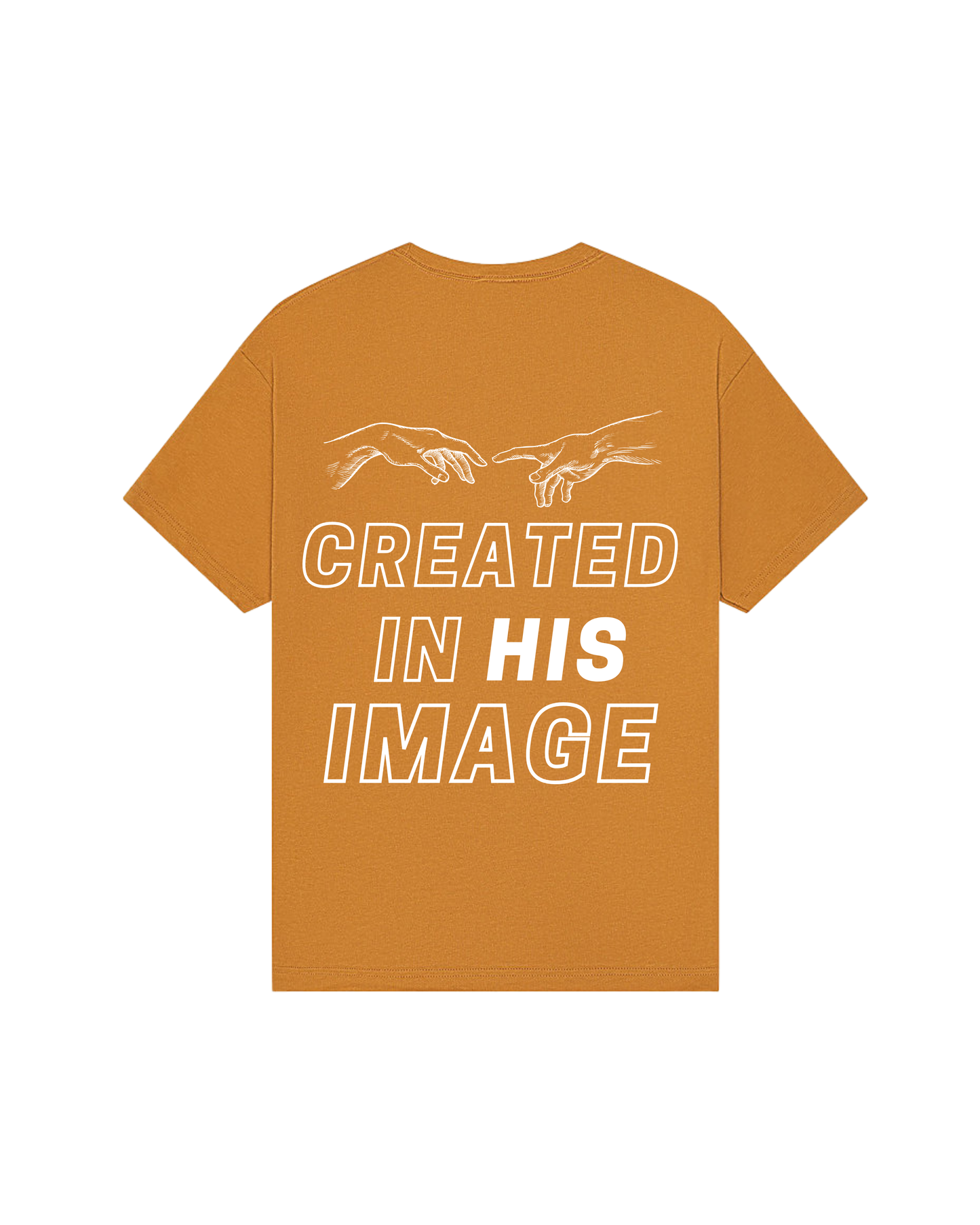 Created in His Image Box Tee - Latte Brown