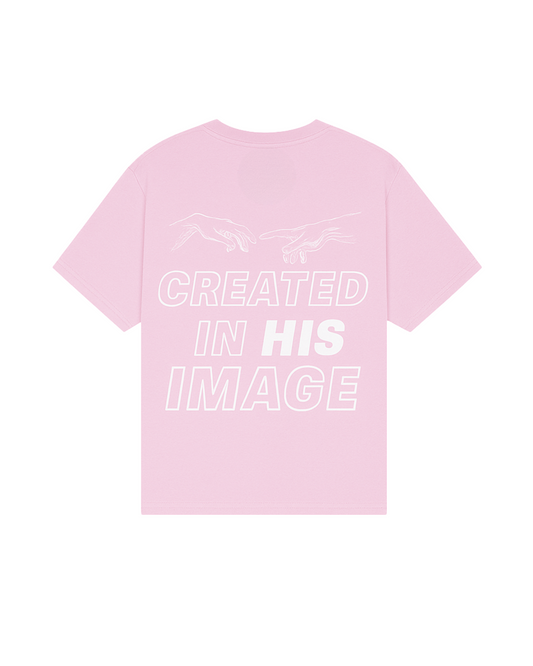 Created in His Image Box Tee - Blush Pink