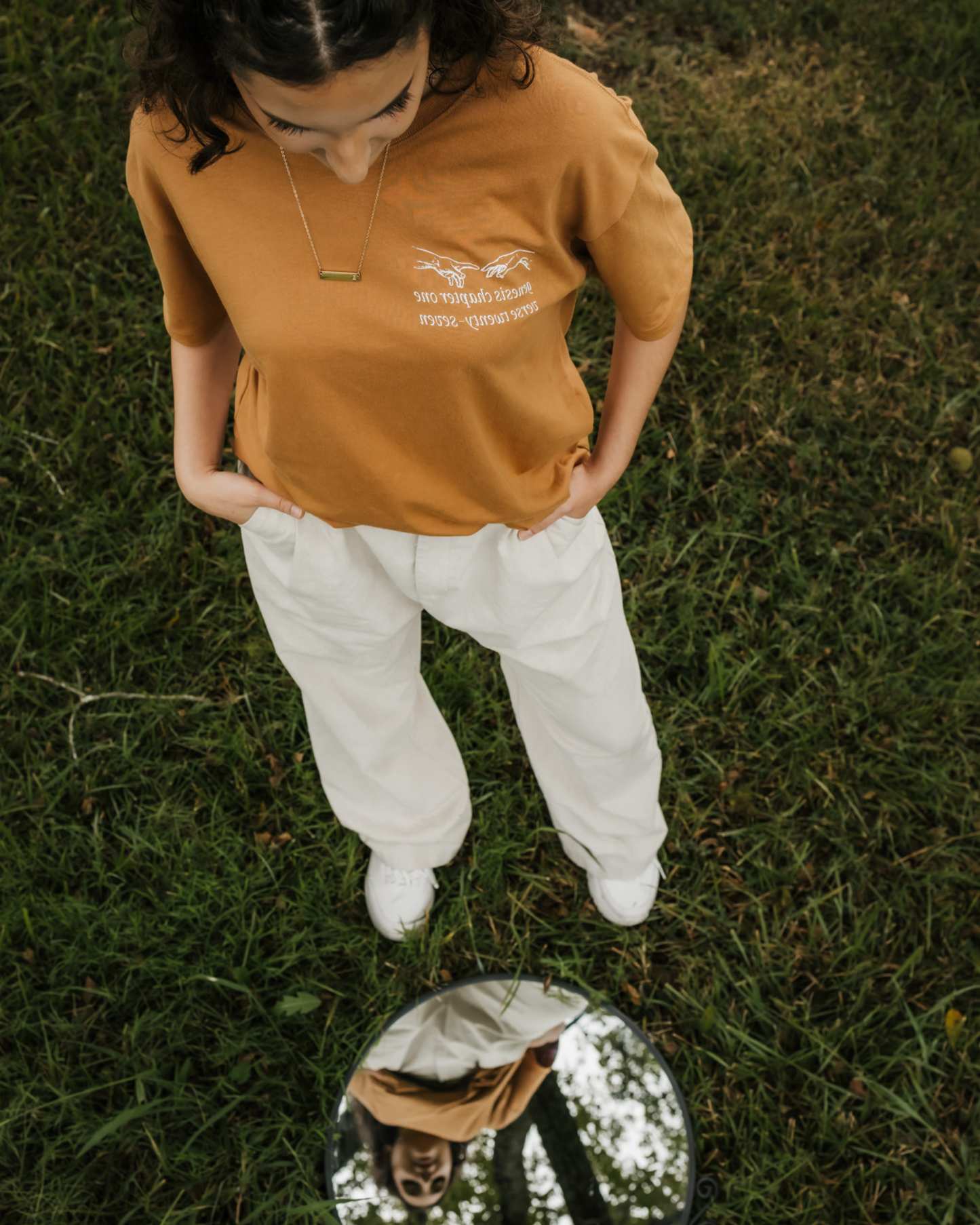 Created in His Image Box Tee - Latte Brown