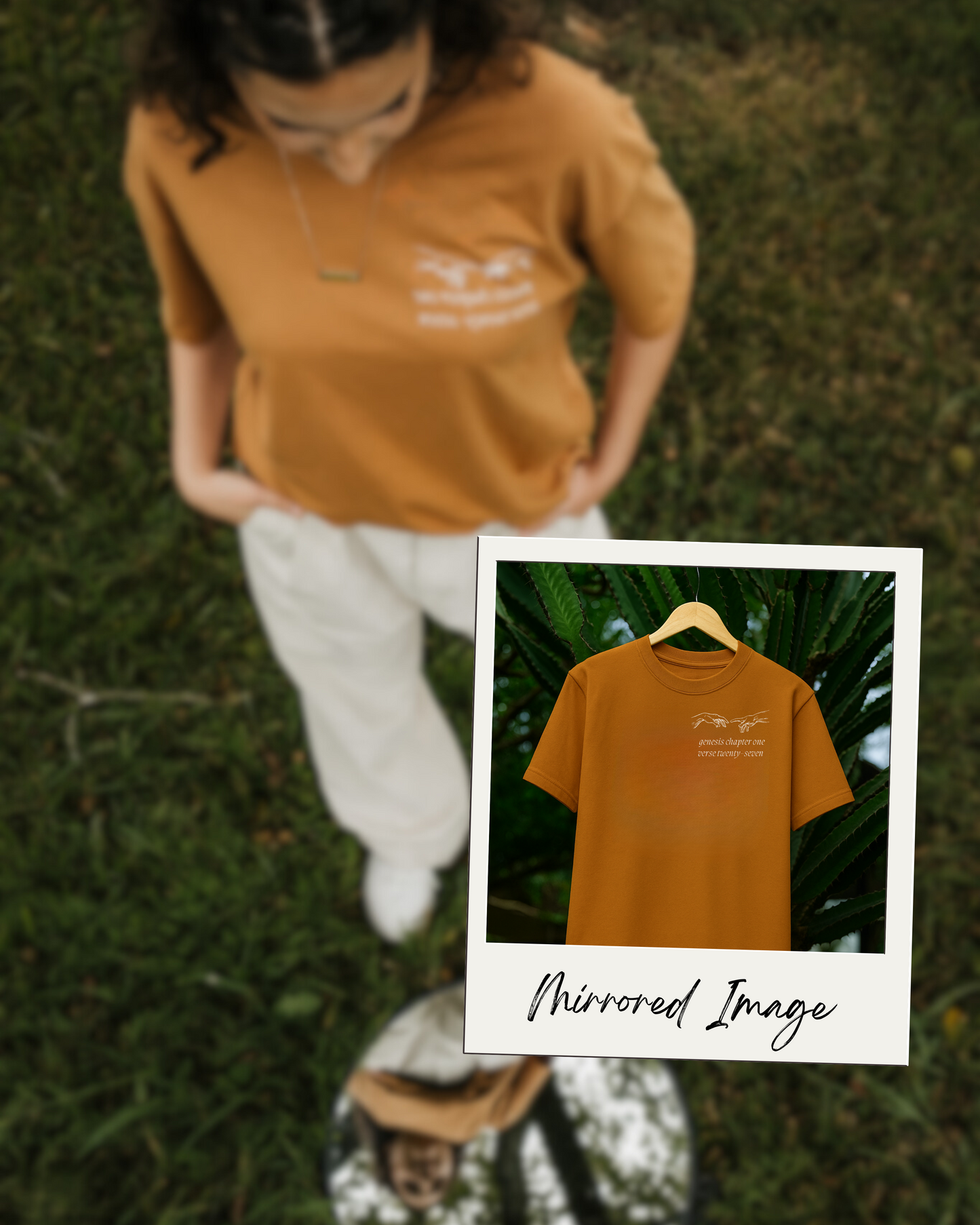 Created in His Image Box Tee - Latte Brown