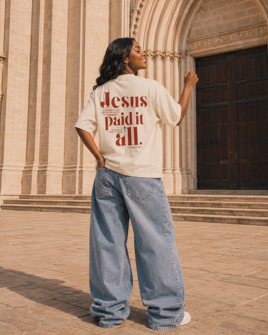 Jesus Paid it All Cream Tee - Col. 2:14