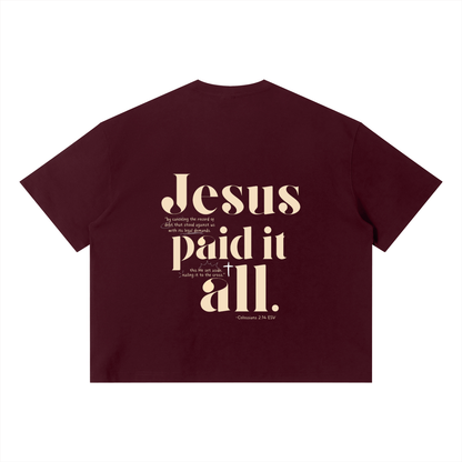Jesus Paid It All Crimson Tee - Col. 2:14
