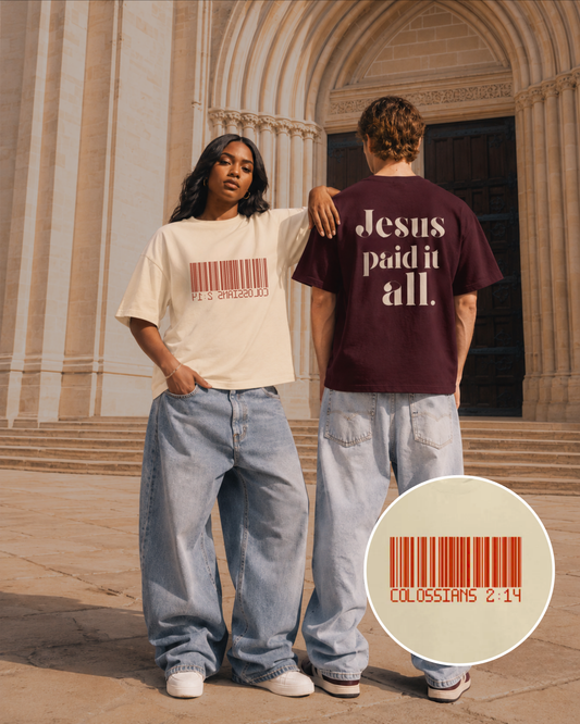 Jesus Paid it All Cream Tee - Col. 2:14