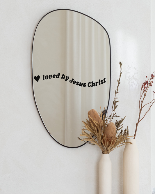 Loved By Jesus Christ Mirror Decal